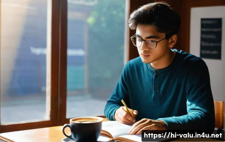감정평가사 시험 합격률 분석 - **Prompt:** A young male student, in his early twenties, sits at a well-organized wooden desk in a b...